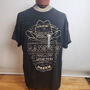 Alan Jackson Black T-Shirt Chasin that Neon Rainbow Size X-Large Country Music